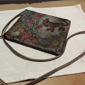 Handpainted Leather Crossbody (signed by artist)